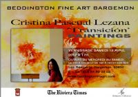 Beddington Fine  Art Bargemon presente Cristina Pascual Lezana Transiciòn  Peintures. Du 15 au 27 avril 2017 à Bargemon. Var.  17H00